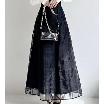 블랙 플레어 롱 스커트