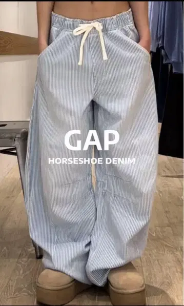 GAP 울트라 소프트 레일 로드 스트라이프 이지 호스 슈 데님 XS
