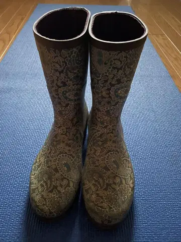 AIGLE 리버티 콜라보 레인부츠 37 천연 러버 카키 패턴
