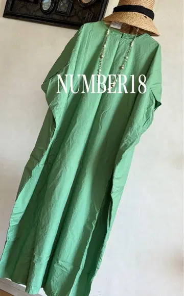 일본제 17050엔 NUMBER18 넉넉한 롱 원피스 그린