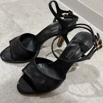 모드 에 자코모 메다 레오파드 하이힐 더블 스트랩 샌들