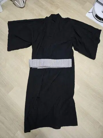 유카타 블랙 컬러 시어서커풍 오비