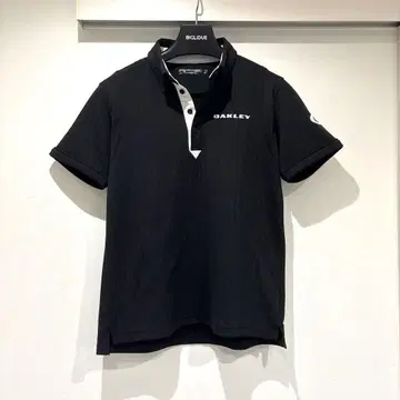 OAKLEY 골프 스트라이프 피케 셔츠 M 블랙