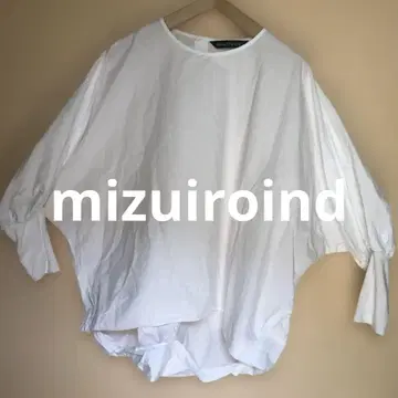 새상품급 mizuiro ind 볼륨 소매 7부 소매 티셔츠 619 화이트