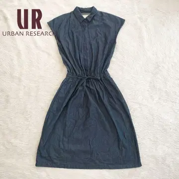 URBAN RESEARCH 슬리브리스 셔츠 원피스 다크 블루