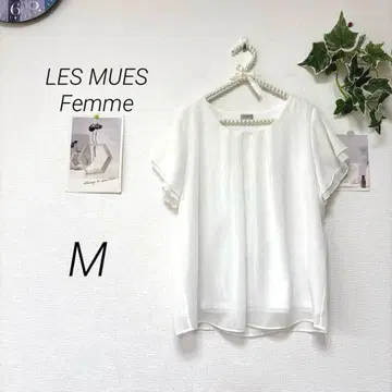 8851-1 LES MUES Femme 쉬폰 프릴 블라우스 무지 M