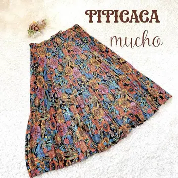 TITICACA 티티카카 꽃무늬 플리츠 롱 스커트 2XL