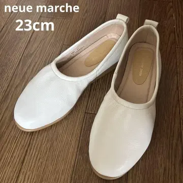 neue marche 가죽 화이트 플랫 슈즈 23 작은 사이즈
