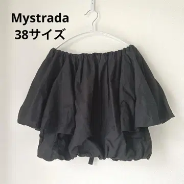 M 사이즈 Mystrada 마이 스트라다 벌룬 상의 블랙 숏 기장