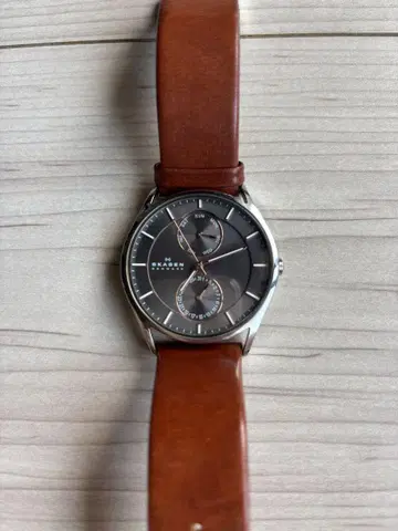 SKAGEN SKW6083 아날로그 시계 브라운 가죽
