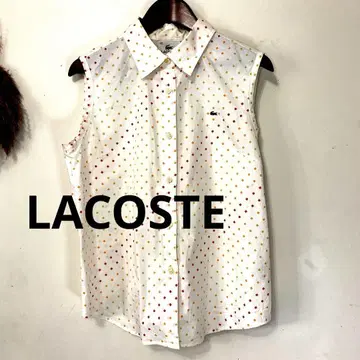 LACOSTE 라코스테 슬리브리스 블라우스 로고 자수 스트레치 42