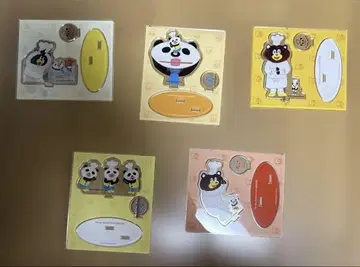 팬더의 숟가락과 프라이팬더 아크릴 스탠드 5개 세트