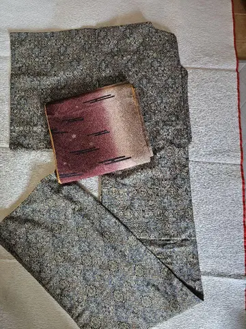 새상품급 워셔블 기모노, 워셔블 오비, 이중 기모노, 코몬, 얇은 명주