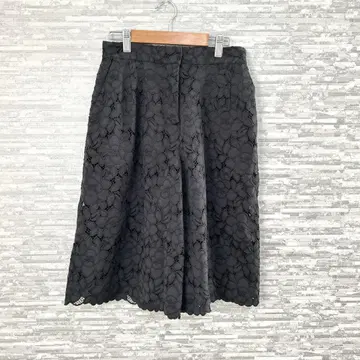 코르테스 웍스 레이스 큐롯 팬츠 블랙 38 소 레이스 꽃무늬 숏