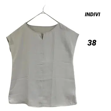 새상품급/INDIVI/인디비/블라우스/프렌치 슬리브/오피스/출퇴근/M