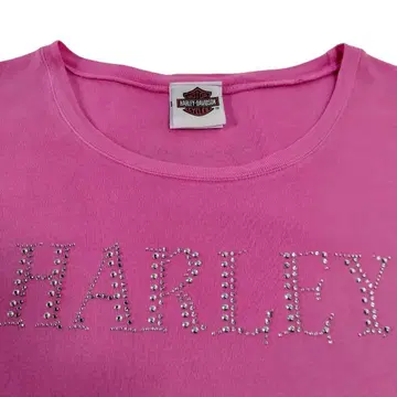 레어 HARLEY 핑크 티셔츠 L 비쥬 로고 바이커 갸루