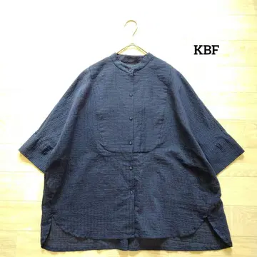 KBF KBF 잠스트라이프 밴드 카라 빅 셔츠