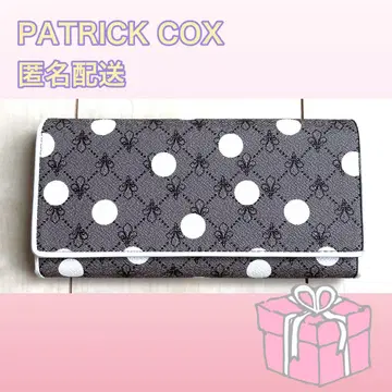 PATRICK COX 도트 무늬 장지갑 브라운 화이트