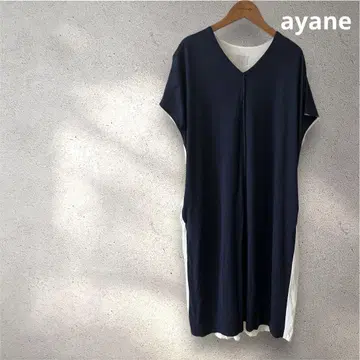 ayane 아얀 V넥 도킹 원피스 반팔 원피스  루즈핏