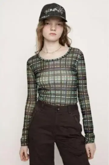 SLY BLUSH MULTI CHECK 상의