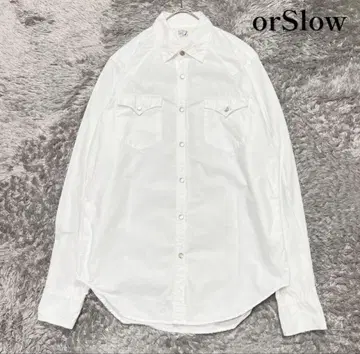 오어슬로우 코튼 웨스턴 셔츠 화이트 사이즈 3 L 상당 일본제