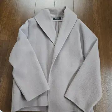JUSGLITTY 그레이 피코트 울 혼방