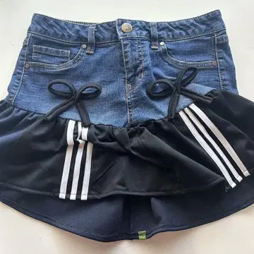 리메이크 데님 트랙 팬츠 스커트