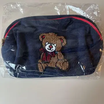 마츠다 세이코 씨 곰 자수 파우치 네이비