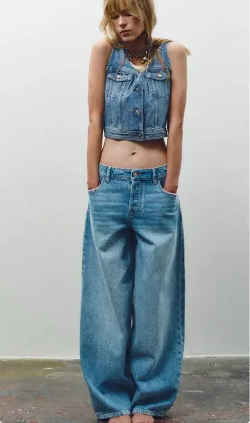 ZARA Z1975 BALLOON 벌룬 하이 라이즈 데님 팬츠