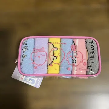 치이카와 양말 6켤레 세트 핑크 파우치 포함