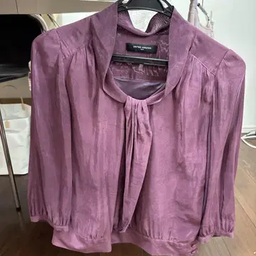 UNITED ARROWS 퍼플 오분 소매 블라우스 38