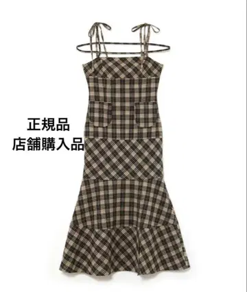 ANDMARY 앤드 마리 Cecily 체크 롱 드레스