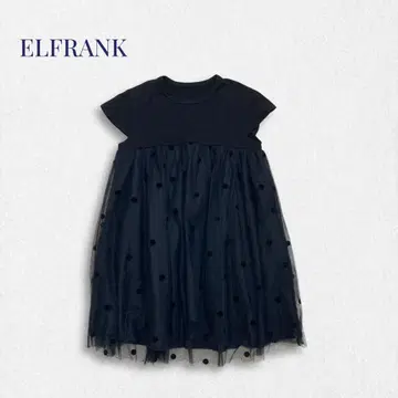 엘프랭크 ELFRANK 블랙 도트 튜닉 반팔 튤