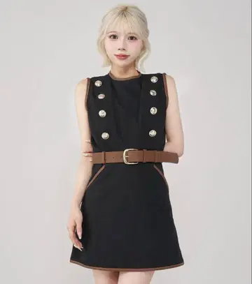 Darich 캔버스 미니 원피스 BLK FL 새상품, 미사용 완판템