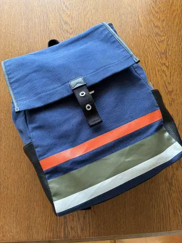 FURLA 훌라 백팩 가죽 캔버스 이스케이프 네이비