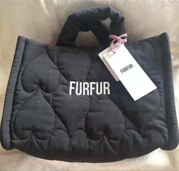 FURFUR 하트 퀼팅 백 블랙