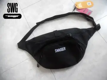 새상품 SWAGGER 스웨거 코듀라 힙색 바디백 블랙