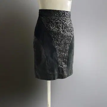 USA 90s 빈티지 미국 가죽 스커트 아트 빈티지 미니