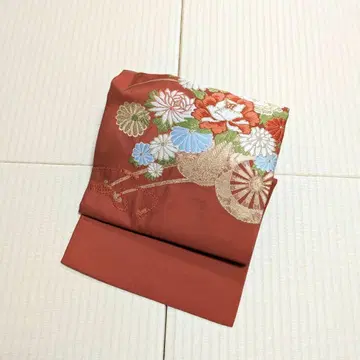 꽃 수레 오비(약 27.3cm) 나고야 오비