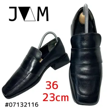 JVAM 가죽 로퍼 청키 힐 36 23cm