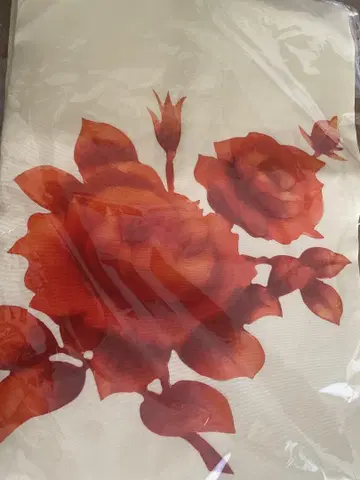 나고야 오비 흰색, 빨간색, 꽃