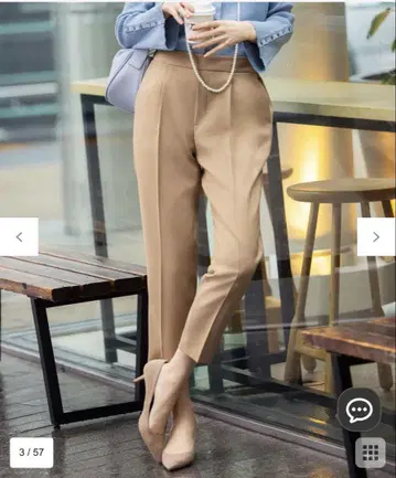 쿠미쿄쿠 베이 테이퍼드 팬츠 주름이 잘 생기지 않음