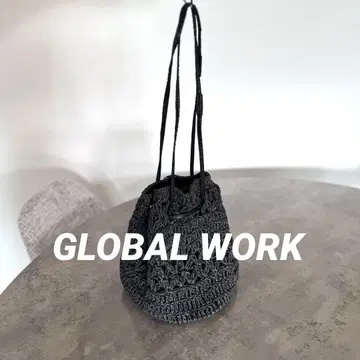 GLOBAL WORK 블랙 크로셰 뜨개질 숄더 백 바스켓 백 숄더 백