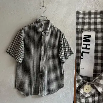 새상품급 MHL. 코튼 린넨 깅엄 체크 셔츠 마가렛호웰