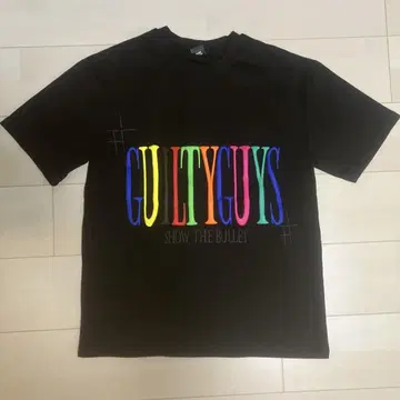guiltyguys 티셔츠 사이즈 M 블랙 로고 컬러풀