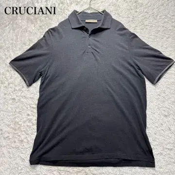 크루치아니 피케 셔츠 고급 차콜 그레이 52 XL 상당
