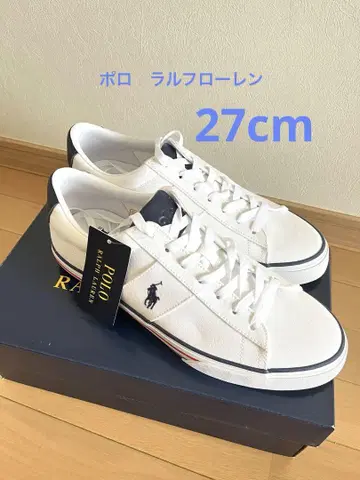 폴로 랄프 로렌 남성용 스니커즈 산뜻한 27cm 화이트
