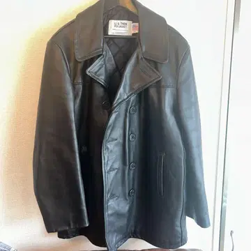 SCHOTT 가죽 피코트 블랙 44