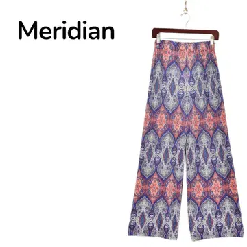 Meridian 올 패턴 플리츠 팬츠 네이비 새상품급