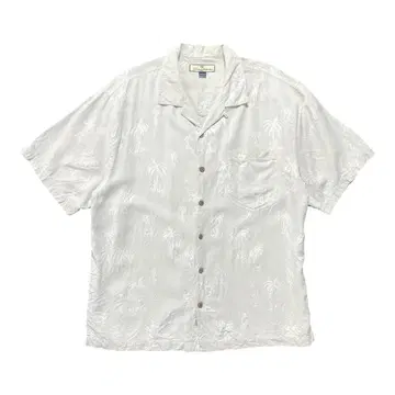 구제 의류 타미힐피거 실크 자카드 오픈 카라 알로하 셔츠 하와이안 셔츠
